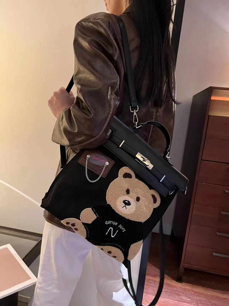 Fermoza Teddy Bear Backpack/Handbag