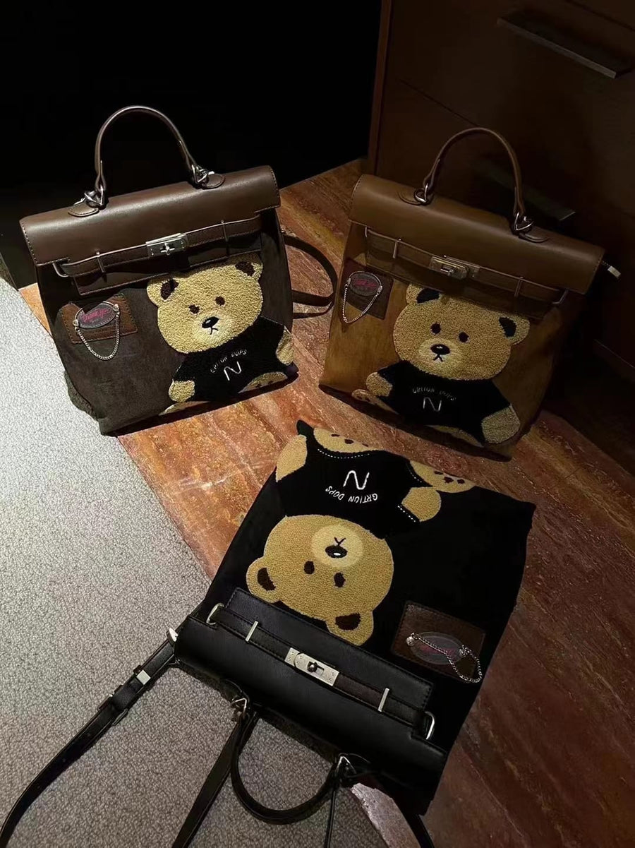 Fermoza Teddy Bear Backpack/Handbag