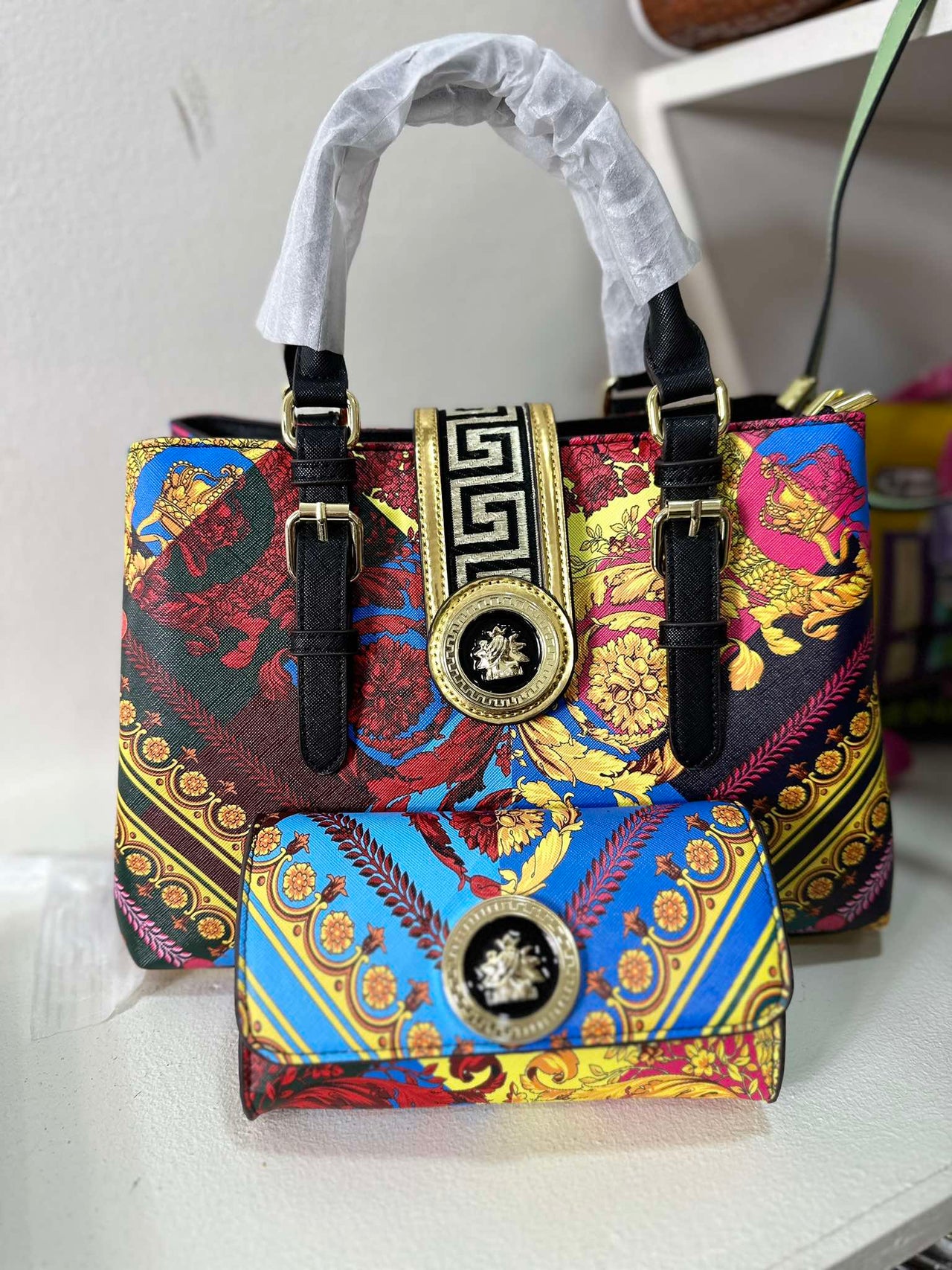 3 Compartment Multicolor Handbag