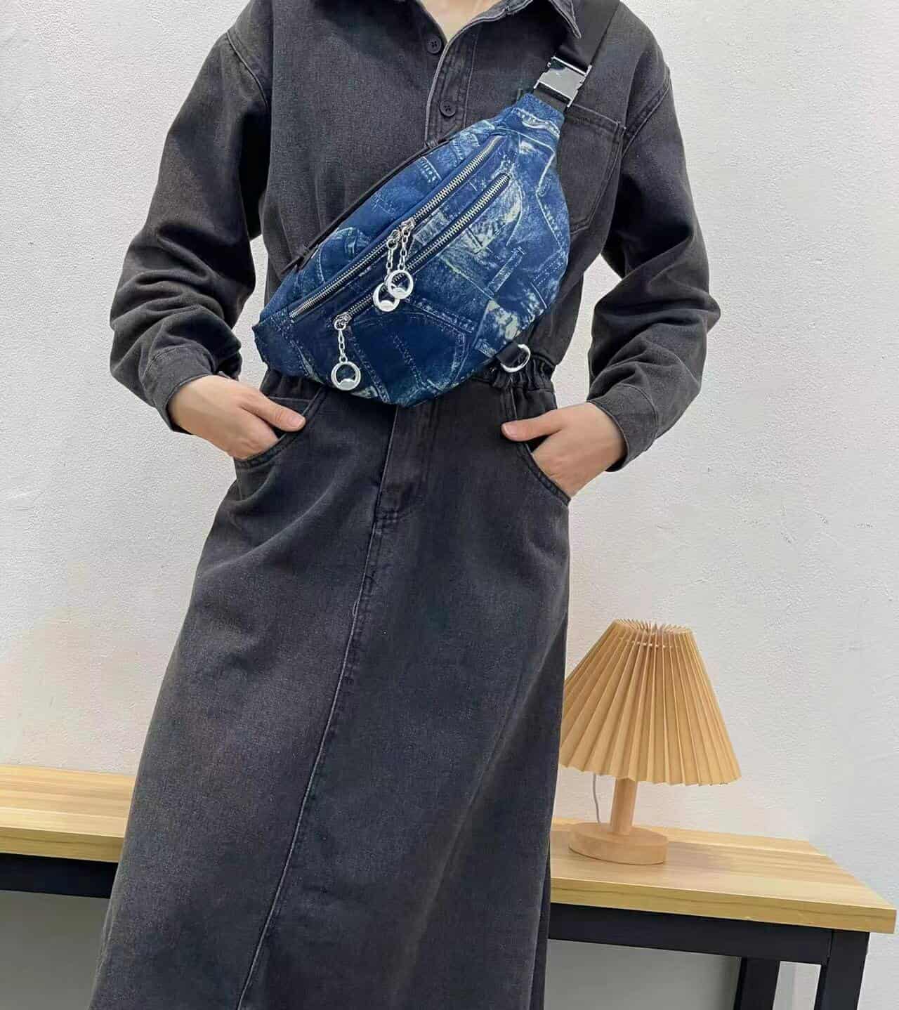 Fermoza Multipocket Denim Belt bag ( Pre order)