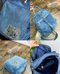 Thumbnail for Fermoza Crystal Denim backpack(Pre order)