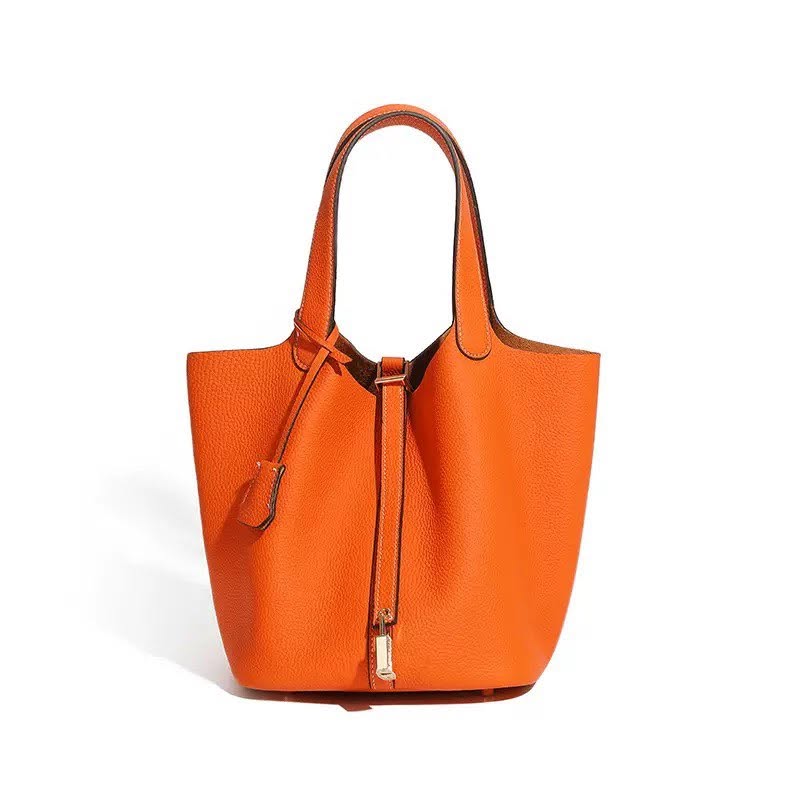 ODETTE GENUINE LEATHER BUCKET BAG
