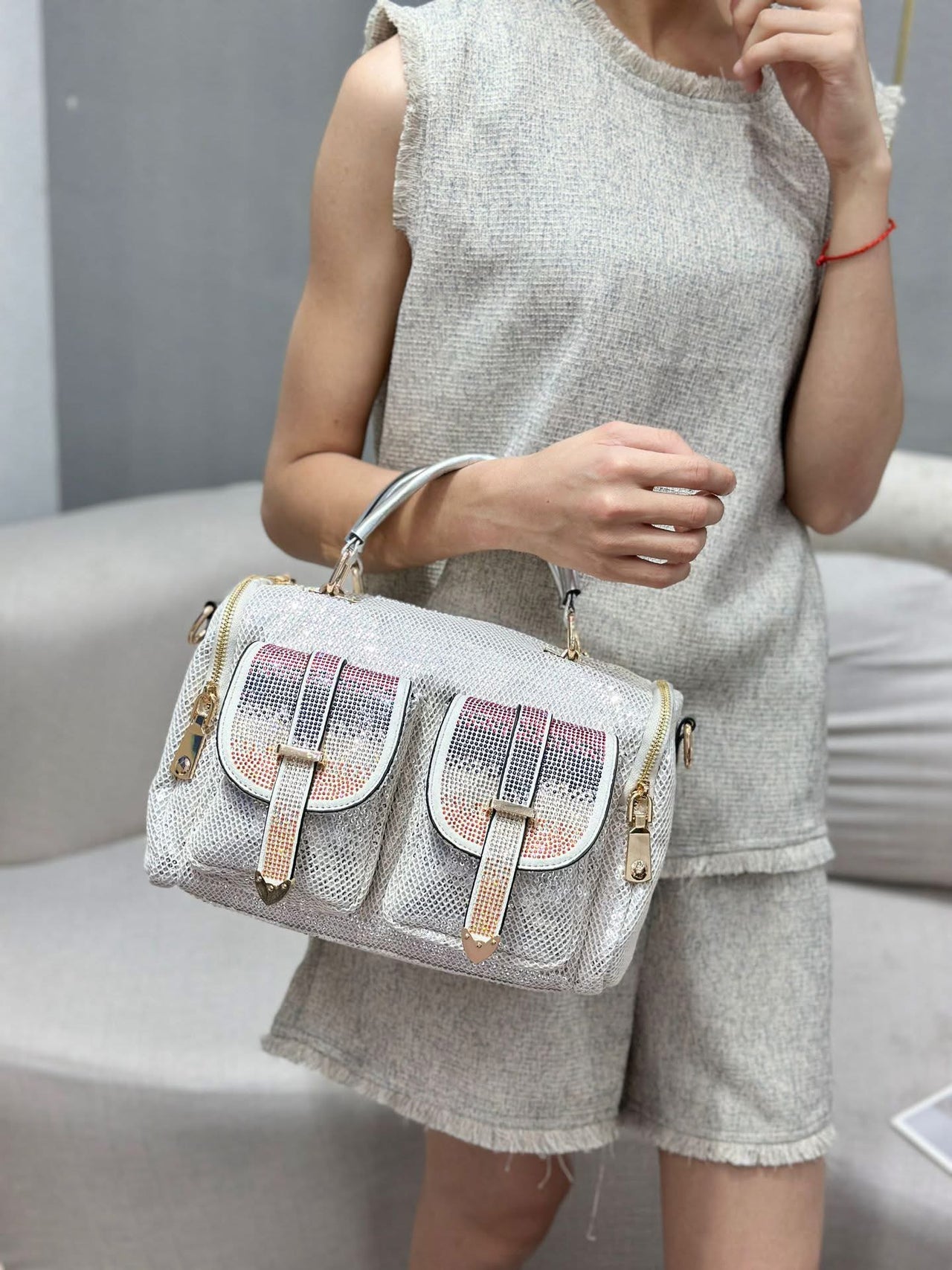 Nadine Rhinestone Sequins Bag (pre order)
