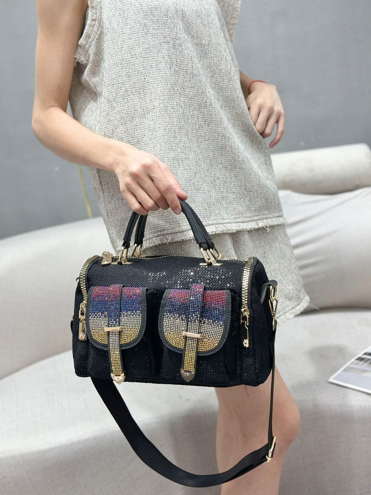 Nadine Rhinestone Sequins Bag (pre order)