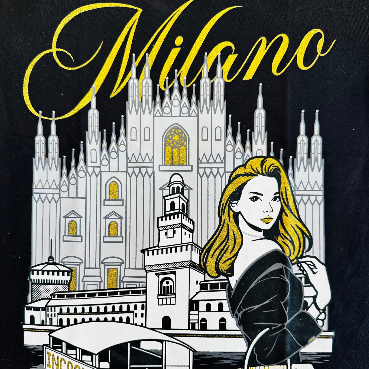 Milano Inspired Shirt with Gold Foil Print