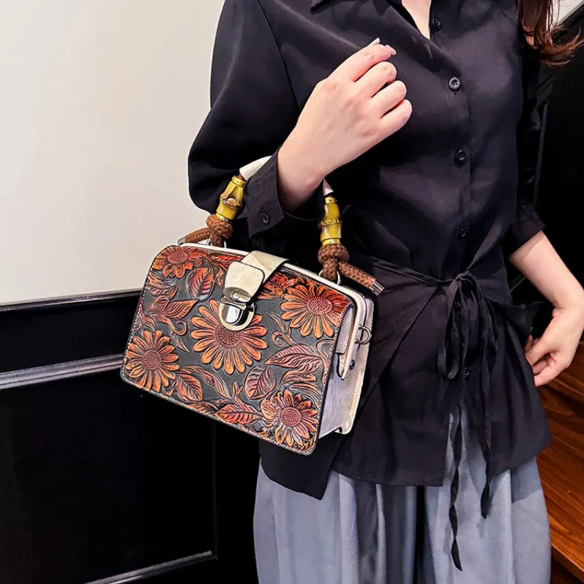 Sunflower Embroidered Sling Bag