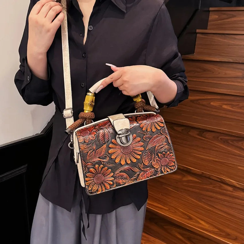 Sunflower Embroidered Sling Bag