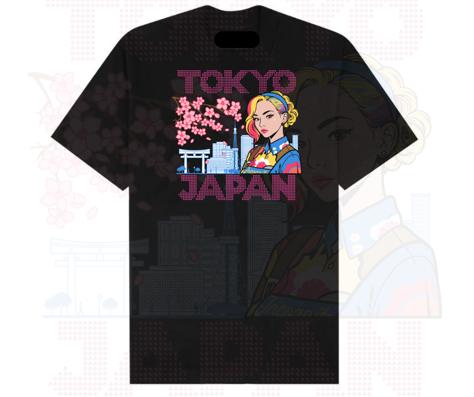Tokyo Japan Inspired Rhinestone Shirt