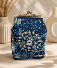 Circle Denim Sling Bag