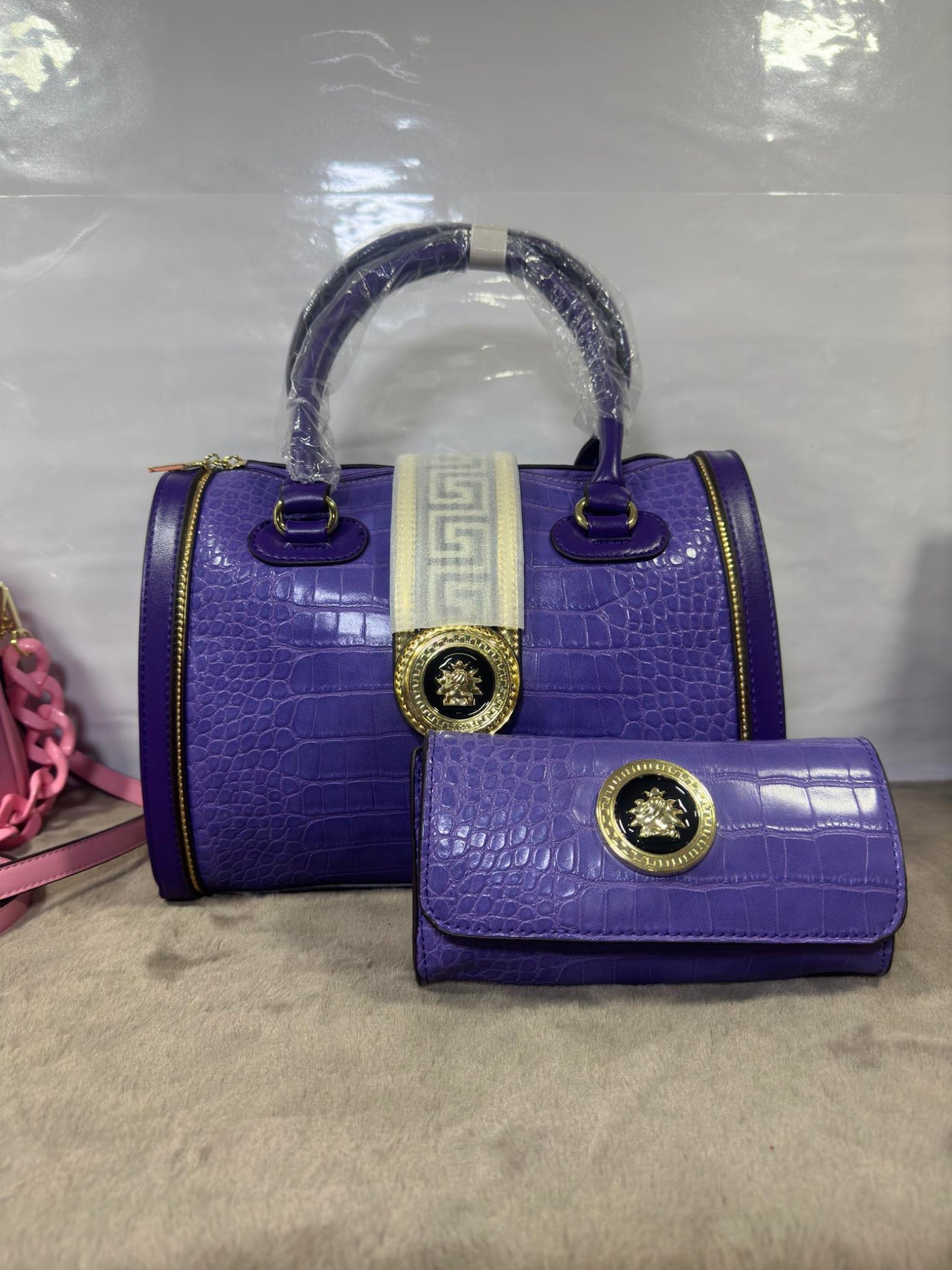 Cindy Printed Handbag with Wallet Set