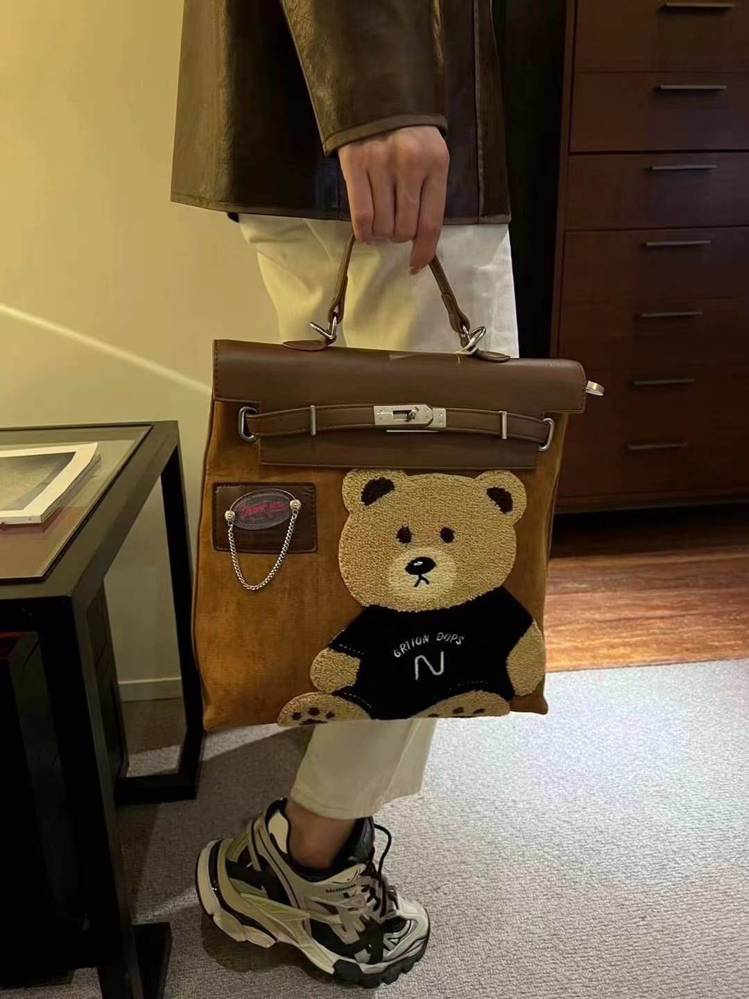 Fermoza Teddy Bear Backpack/Handbag