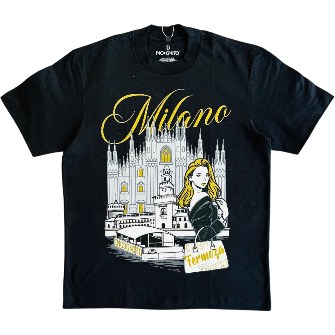 Milano Inspired Shirt with Gold Foil Print