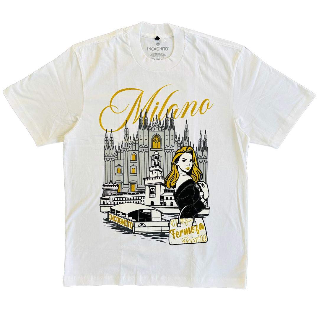 Milano Inspired Shirt with Gold Foil Print