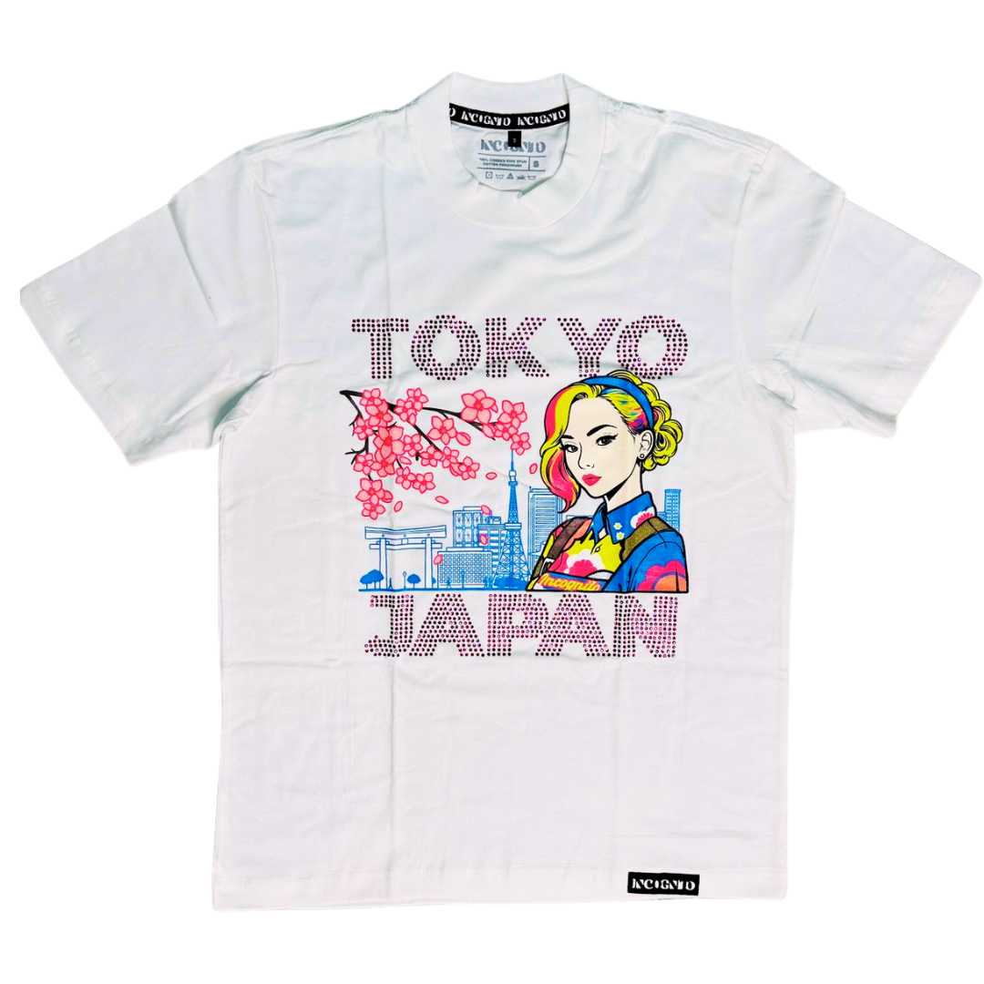 Tokyo Japan Inspired Rhinestones T-shirt