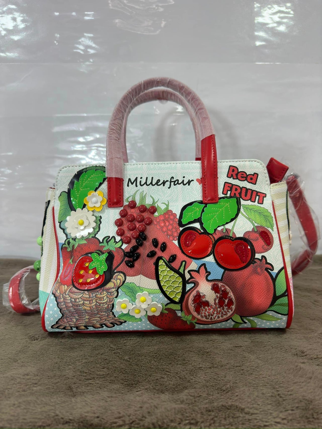 Red & White Fruit Handbag